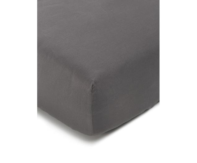 Drap Housse Satin De Coton Bio Gris Fonc Premium Westwing