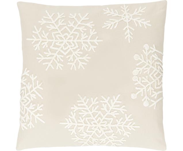 Bestickte Kissenh Lle Snowflake In Beige Westwing