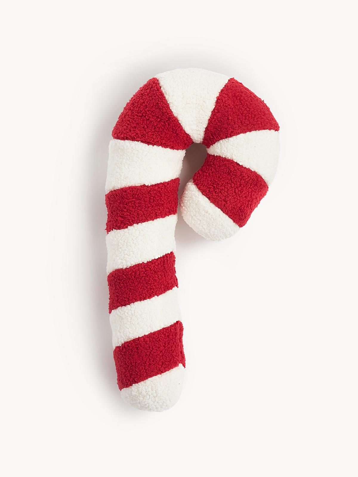 Westwing Collection Coussin peluche en forme de canne à sucre Sugar