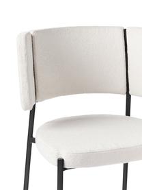 Bouclé čalouněné židle Samantha, 2 ks, Tlumeně bílá, černá, Š 55 cm, H 55 cm