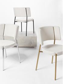 Buklé čalúnené stoličky Samantha, 2 ks, Buklé lomená biela, čierna, Š 55 x H 55 cm