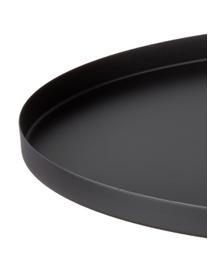 Großes, rundes Deko-Tablett Circle in Schwarz, Edelstahl, pulverbeschichtet, Schwarz, matt, Ø 40 cm