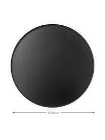 Groot, rond decoratief dienblad Circle in zwart, Gepoedercoat edelstaal, Mat zwart, Ø 40 cm