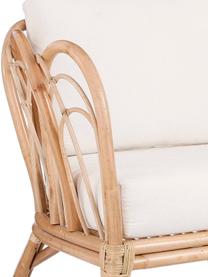 Sedia in rattan marrone chiaro con cuscini Sherbrooke, Marrone chiaro, bianco, Larg. 83 x Prof. 72 cm