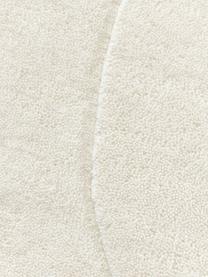 Alfombra artesanal de lana con forma orgánica Kadey, Parte superior: 100% lana con certificado, Reverso: 100% algodón Las alfombra, Blanco crema, An 150 x L 230 cm (Tamaño M)