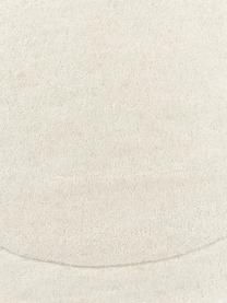 Handgetufteter Cremeweißer Wollteppich Kadey in organischer Form, Flor: 100 % Wolle, RWS-zertifiz, Cremeweiß, B 120 x L 180 cm (Größe S)