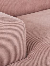 Sofá de pana Melva (3 plazas), Tapizado: pana (92% poliéster, 8% p, Estructura: madera de pino maciza, ce, Patas: plástico, Pana rosa, An 238 x F 101 cm