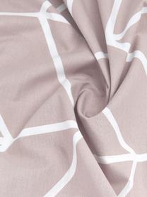 Baumwoll-Bettwäsche Mirja in Rosa mit grafischem Muster, Webart: Renforcé Fadendichte 144 , Altrosa, gemustert, 200 x 200 cm + 2 Kissen 80 x 80 cm