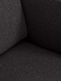 Canapé d'angle en tissu pieds en métal Fluente, Tissu gris foncé, larg. 221 x prof. 200 cm, méridienne à gauche