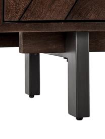 Sideboard Karl mit Türen aus massivem Mangoholz, Korpus: Massives Mangoholz, lacki, Füße: Metall, pulverbeschichtet, Mangoholz, Goldfarben, B 165 x H 61 cm