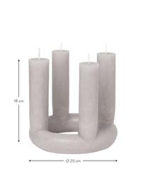 Bougie de l'Avent Lucia, Cire, Gris clair, Ø 20 x haut. 18 cm