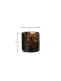 Teelichthalter Hurricane mit Tupfen-Optik, Glas, Braun, transparent, Ø 12 x H 12 cm