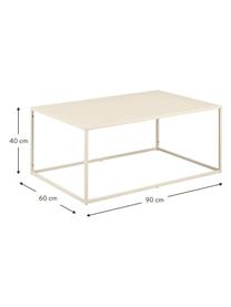 Table basse en métal Neptun, Métal, revêtement par poudre, Beige, larg. 90 x prof. 60 cm