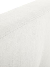 Gestoffeerd bed Moon in crèmewit, Frame: massief grenenhout en pla, Bekleding: polyester (gestructureerd, Poten: massief eikenhout, Geweven stof crèmewit, 180 x 200 cm
