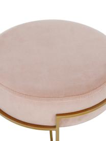 Tabouret en velours avec structure en métal Madeleine, Velours rose, Ø 40 x haut. 50 cm