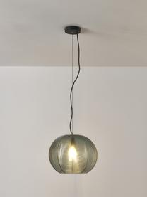 Lámpara de techo de vidrio tintado Brice, Pantalla: vidrio, Anclaje: metal con pintura en polv, Cable: plástico, Verde transparente, Ø 8 x Al 90 cm