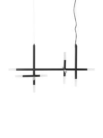 Grote LED hanglamp Gratia, Baldakijn: gepoedercoat metaal, Zwart, wit, B 90 x H 90 cm