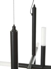 Grote LED hanglamp Gratia, Baldakijn: gepoedercoat metaal, Zwart, wit, B 90 x H 90 cm