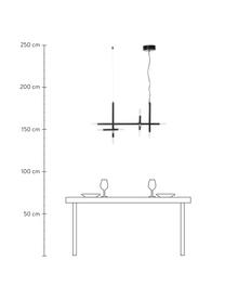 Grande suspension LED Gratia, Noir, blanc, larg. 90 x haut. 90 cm