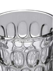 Robuuste waterglazen Optic met reliëf, 6 stuks, Glas, Grijs, Ø 9 x H 11 cm, 250 ml