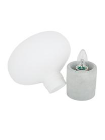 Lampa stołowa z betonową podstawą Alma, Podstawa lampy: szary beton Klosz: biały, Ø 23 x W 24 cm