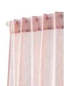 Poloprůhledné závěsy s tunelovým lemem Ibiza, 2 ks, 100% polyester, Růžová, Š 135 cm, D 260 cm