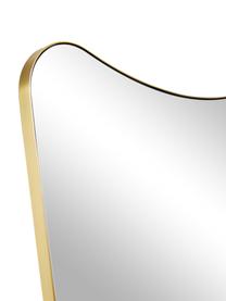 Specchio moderno da parete con cornice in metallo dorato Goldie, Cornice: metallo verniciato a polv, Retro: pannello di fibra a media, Superficie dello specchio: lastra di vetro, Oro, Larg. 70 x Alt. 140 cm