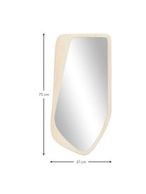 Espejo de pared May, Parte trasera: tablero de fibras de dens, Espejo: cristal, Madera clara, beige, An 37 x Al 75 cm