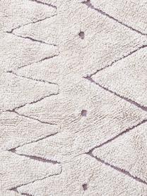 Waschbarer Baumwollteppich Azteca mit geometrischem Muster und Quasten, Flor: 97% Baumwolle 3% Gemischt, Beige, B 90 x L 130 cm (Größe XS)