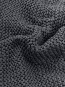 Coperta a maglia Adalyn, 100% cotone organico, certificato GOTS, Grigio scuro, Larg. 150 x Lung. 200 cm