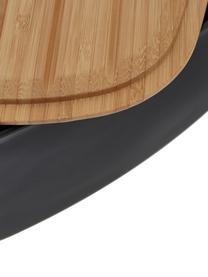 Panera con tapadera de bambú de diseño Box-It, Negro, madera clara, An 35 x Al 12 cm