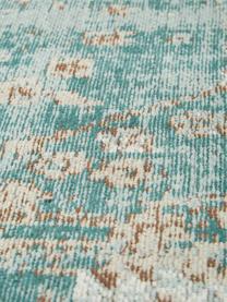 Tapis chenille tissé main Rimini, Turquoise, taupe, brun, larg. 200 x long. 300 cm (taille L)