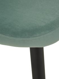 Sedia imbottita in velluto blu verde Amy 2 pz, Rivestimento: velluto (poliestere) Con , Gambe: metallo verniciato a polv, Velluto turchese, Larg. 51 x Prof. 55 cm