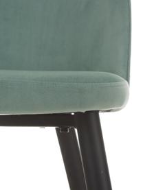 Krzesło tapicerowane z aksamitu  Amy, 2 szt., Tapicerka: aksamit (poliester) Dzięk, Nogi: metal malowany proszkowo, Turkusowy aksamit, S 51 x G 55 cm