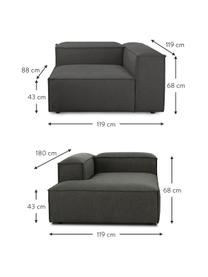 Sofá rinconera modular Lennon, Tapizado: 100% poliéster Alta resis, Estructura: madera de pino maciza, ma, Patas: plástico, Tejido gris antracita, An 238 x F 180 cm, chaise longue derecha