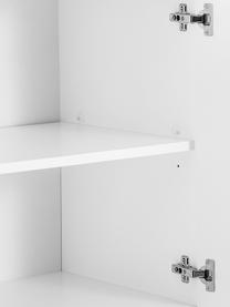Klassiek dressoir Sanford in wit met deuren, Frame: gelakt MDF, Poten: gepoedercoat metaal, Wit, goudkleurig, 160 x 83 cm
