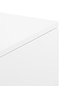 Credenza classica bianca Sanford, Corpo: bianco opaco base: dorato opaco, Larg. 160 x Alt. 83 cm