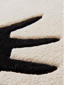Ręcznie tuftowany dywan dziecięcy z bawełny Acasia, 100% bawełna organiczna, Beżowy, czarny, S 75 x D 140 cm (Rozmiar XS)