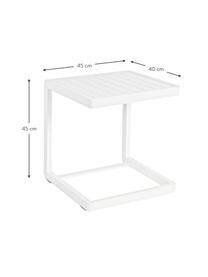 Table d'appoint de jardin Konnor, Aluminium, revêtement par poudre, Blanc, larg. 45 x haut. 45 cm