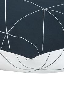 Obojstranná bavlnená obliečka na vankúš s grafickým vzorom Marla, 2 ks, Námornícka modrá, biela, Š 40 x D 80 cm
