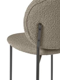 Krzesło tapicerowane bouclé Ulrica, 2 szt., Tapicerka: bouclé (100% poliester) D, Nogi: metal powlekany, Taupe bouclé, czarny, S 47 x G 61 cm