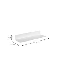 Étagère murale en métal Neptun, Métal, revêtement par poudre, Blanc, larg. 50 x haut. 7 cm