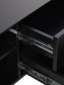 Meuble bas avec portes Elyn, Noir, mat, larg. 180 x haut. 55 cm