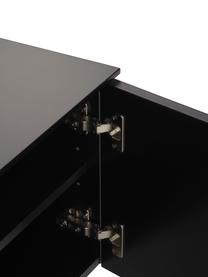 Meuble bas avec portes Elyn, Noir, mat, larg. 180 x haut. 55 cm