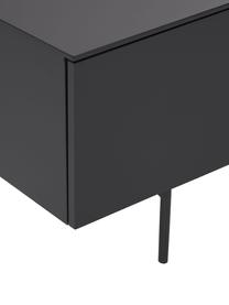 Meuble bas avec portes Elyn, Noir, mat, larg. 180 x haut. 55 cm