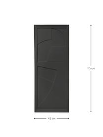 Handgemaakt wandobject Verto, Frame: hout, satijn, Zwart, B 45 x H 115 cm