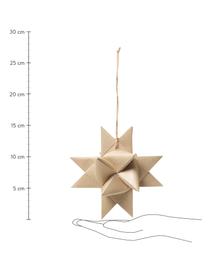 Décoration de sapin de Noël Star, 3 pièces, Papier, Beige, Ø 15 cm