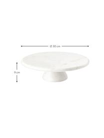 Fuente para postre de mármol Agata, Mármol, Mármol blanco, Ø 30 x Al 9 cm