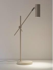 Moderne bureaulamp Cassandra in beige, Lampenkap: gepoedercoat metaal, Lampvoet: gepoedercoat metaal, Beige, D 47 x H 55 cm
