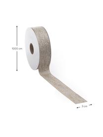 Ruban cadeau avec fil Lurex Boucle, 55 % polyester, 45 % fil lurex, Brun, couleur argentée, larg. 3 cm x long. 1 m